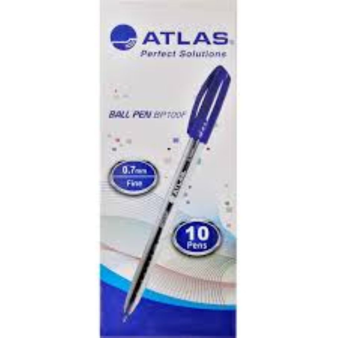 Atlas Ball Pen 0.7mm Fine  BX=10 Blue AS-BP100F-BE